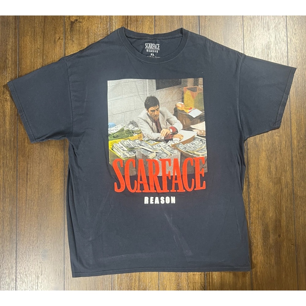 Reason Clothing Scarface Tony Montana Graphic T-Shirt Mens XL Black Short Sleeve